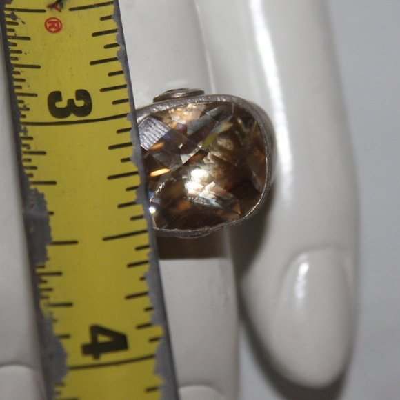 2 Tone 925 Sterling Silver Noblesse Cable Band Ring w Stones - Picture 12 of 15